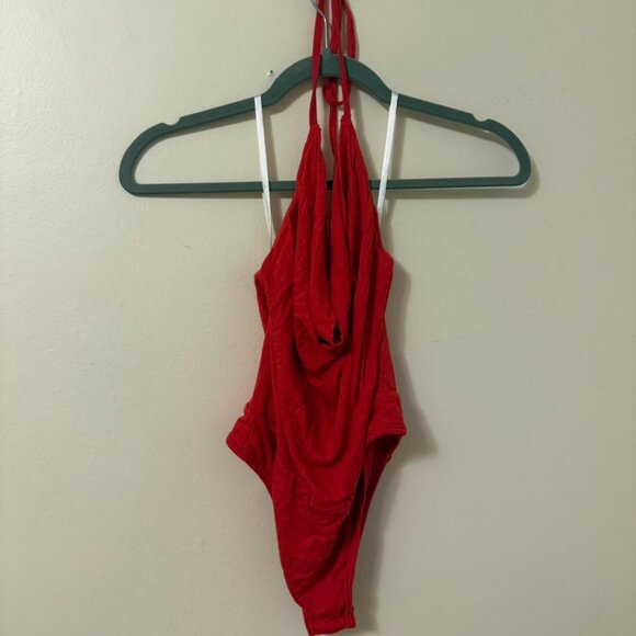 Superdown Women's Red and Burgundy Bodysuit - Picture 3 of 3